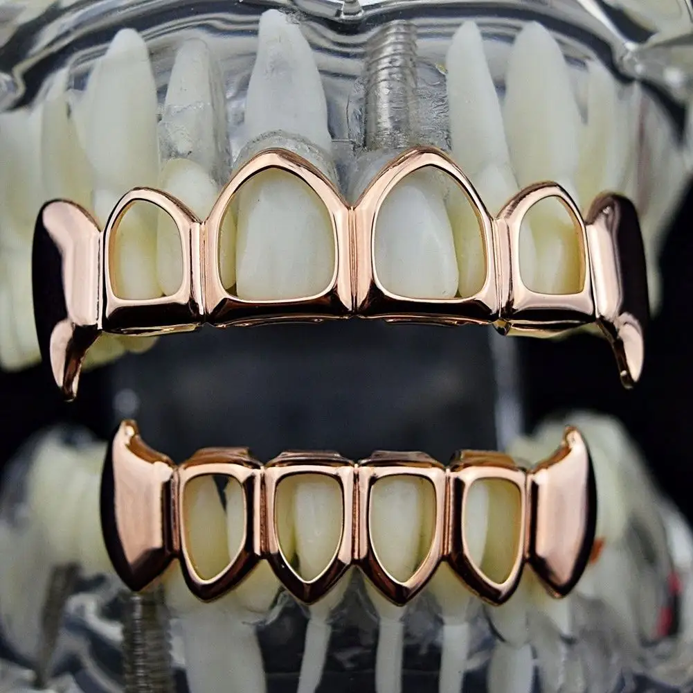 Хип-хоп ЗУБЫ Grillz набор серебряного золотого зуба сверху снизу панк Ложные стоматологические грили для женщин и мужчин ювелирные изделия для тела Косплей вечеринка