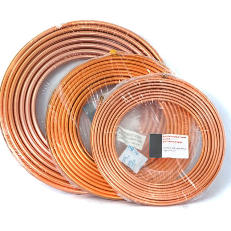 Медная катушечная трубка ASTM B280 C12200 c2400 для блинов, лента переменного тока, кондиционеры, медные катушечные трубы для охлаждения