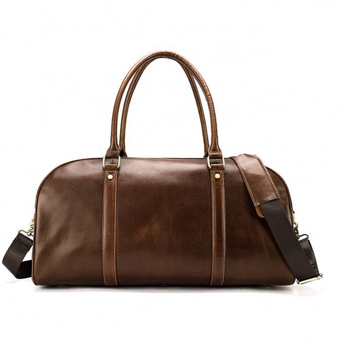 Factory Outlets Genuine Leather Travel Bag for Men Fashionable Retro Luggage Bags