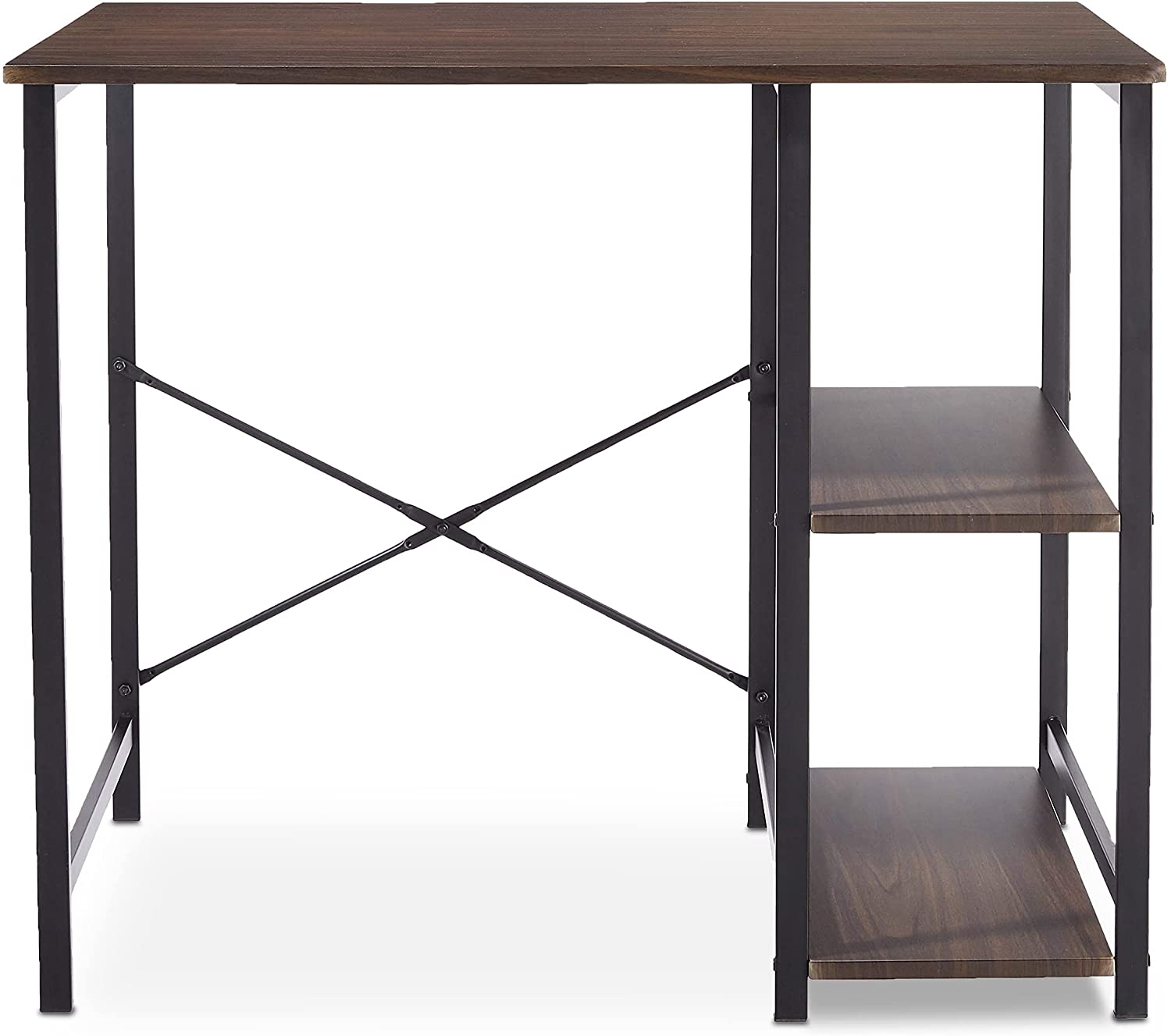 Basics Classic, Home Office Computer Desk Shelves,simple,cheap,brown,study