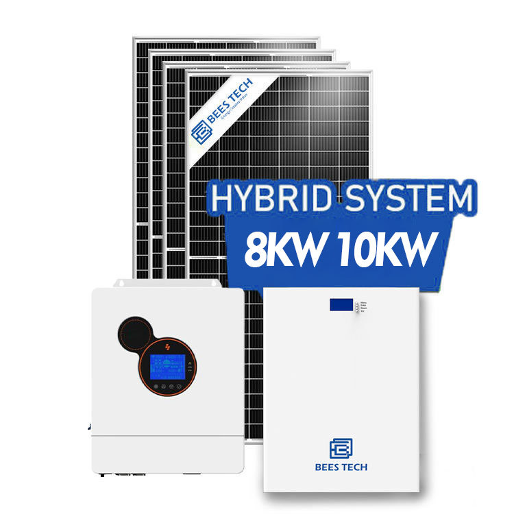 8000W Residential Complete Hybrid ON Off Grid solar power system 8KW 10KW 48v 51.2V solar panel energy storage system kit