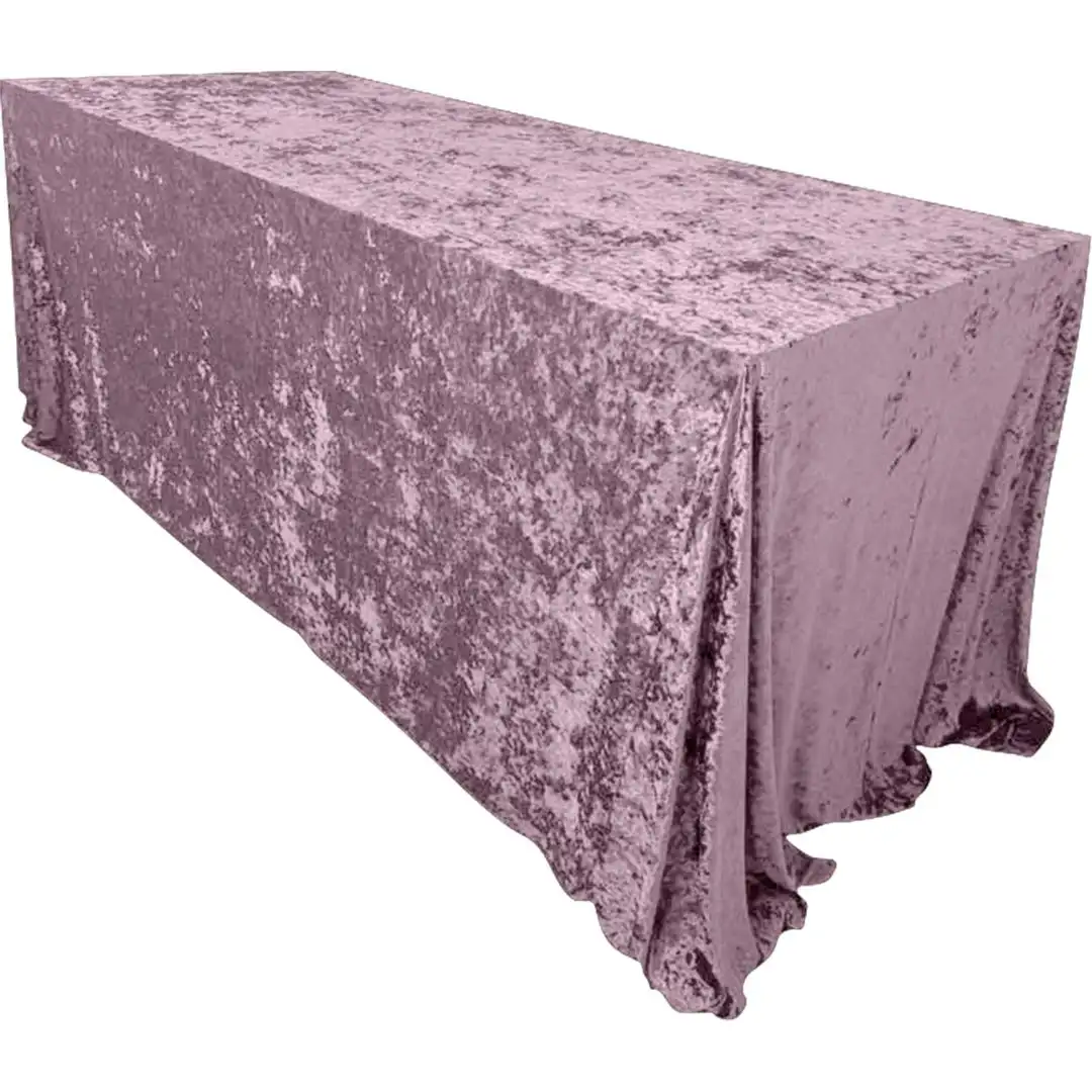 2023 New Design Evening Birthday Party Tablecloth Mauve 132" Velvet Rectangle Wedding Table Cloth Covers