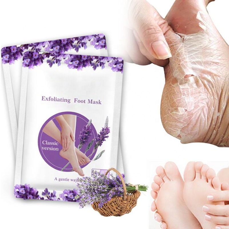 Customized Private Label Skin Care Lavender Foot Mask Cream Peeling Moisturizing Natural Exfoliating Foot Mask
