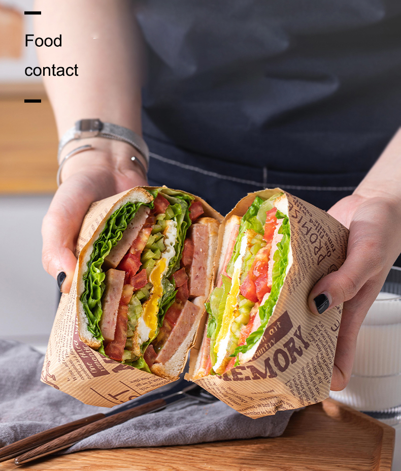 Глобальная фабрика Shunli, напечатанная на заказ, для пищевых продуктов, сэндвич-оберточная бумага, смазочная бумага, китайский поставщик, узор для газет