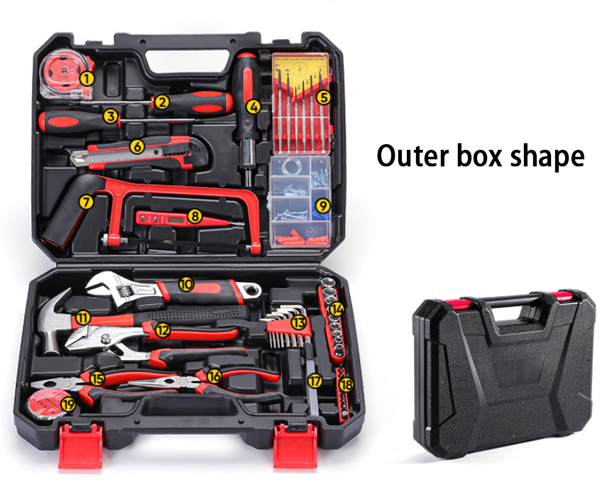 108-Piece Essential Household Tool Kit | Durable Storage Case | Versatile Hand Tools for Home, Auto, and DIY Repairs