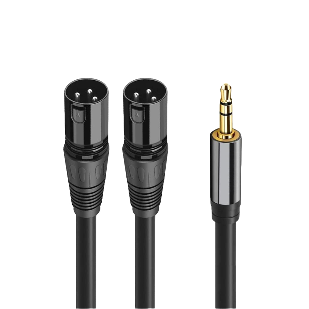 3,5 мм стерео разъем штекер к двойному XLR 3pin штекер Aux аудио разветвитель Кабель