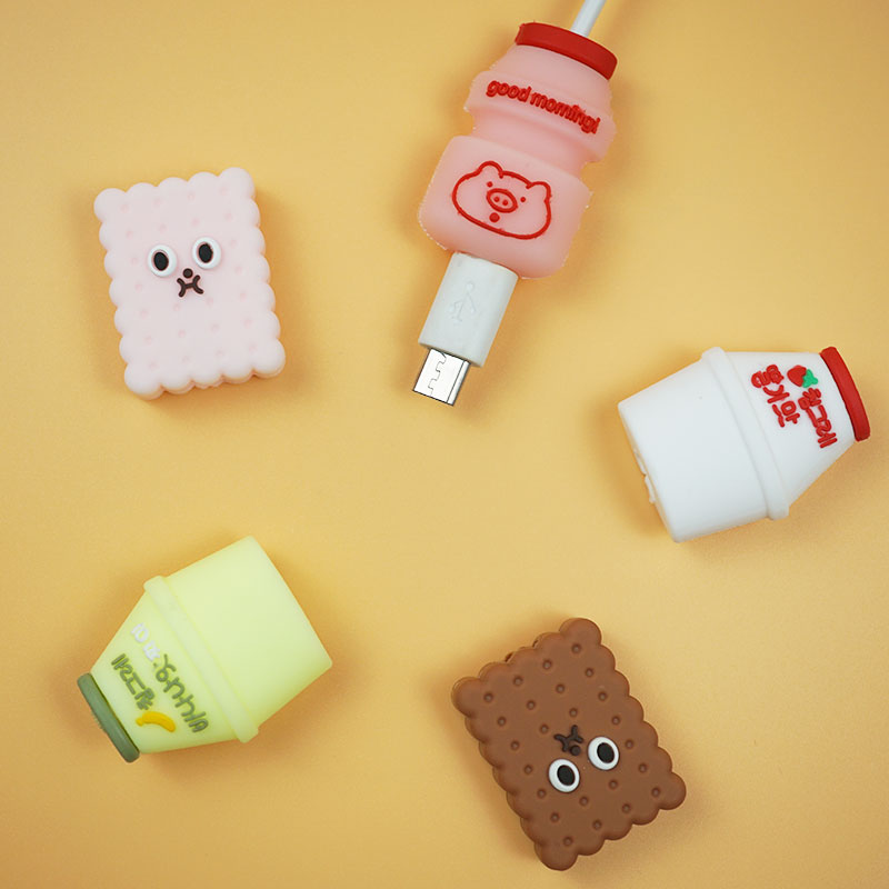 Cute cartoon cable protector data cable protective cover for iPhoneUSB charging cable