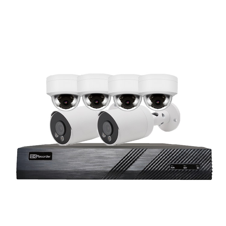 UIN 8ch 4k выход высокого разрешения NVR с 5-мегапиксельной купольной и цилиндрической IP-камерой H.265-кодирование 2 ТБ хранилище полный комплект камер