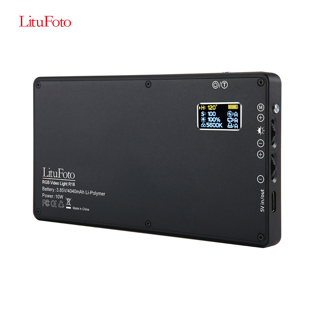 LituFoto R18 3200K-5600K Color Temperature Adjustable Brightness LED Video Light for Studio Photography