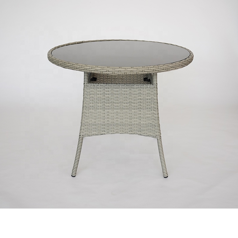 UN Leisure 5pcs round table rattan dining garden set with 4 chairs rattan table and chair set