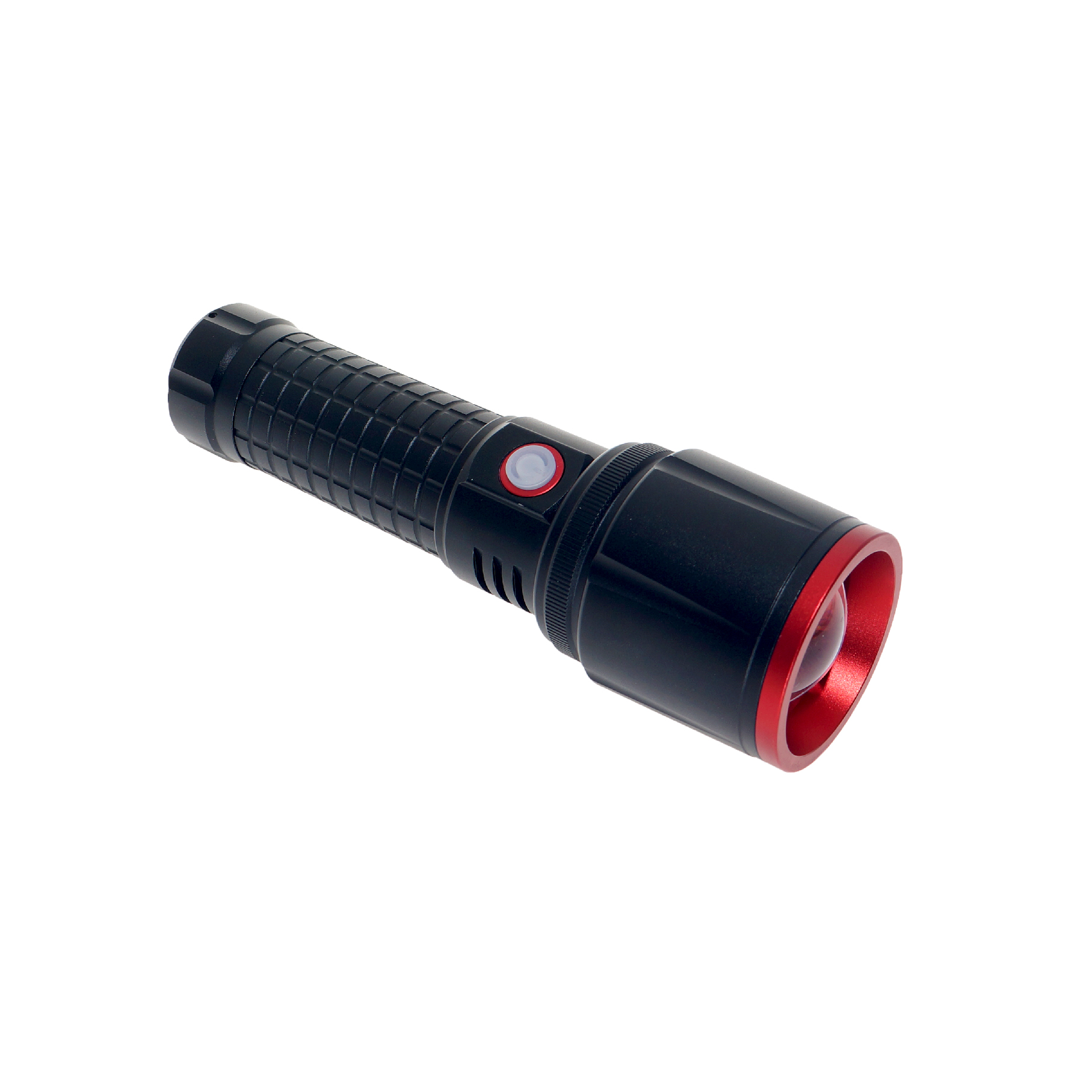 Aluminium USB Rechargeable LED Flashlight 2000 Lumen Zoomable Torch