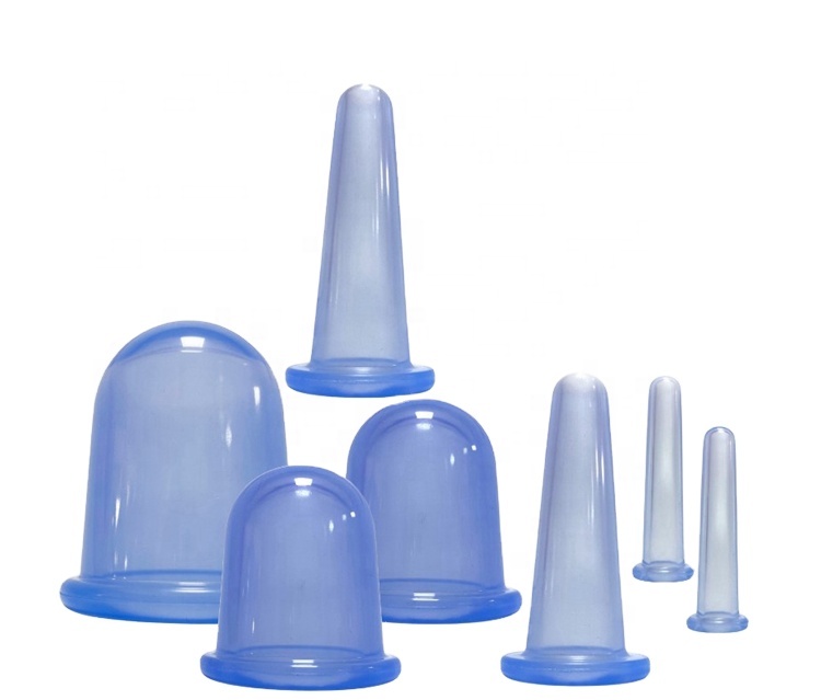 Набор вакуумных массажных чашек OKSILICONE 7 шт., многоразовые силиконовые антицеллюлитные чашки для лица и тела, баночное устройство