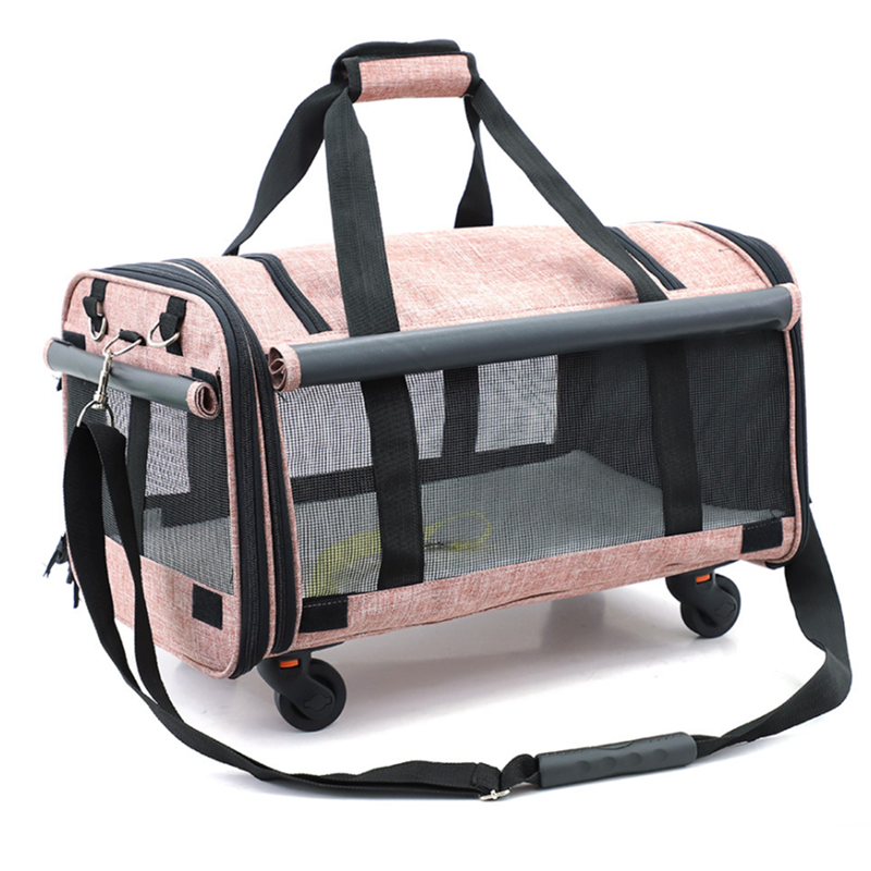 Pet Travel Carrier авиакомпании утвержден съемный колесный Pet Carrier для средних и малых товары собак Щенок Кошка с комфортным флисом