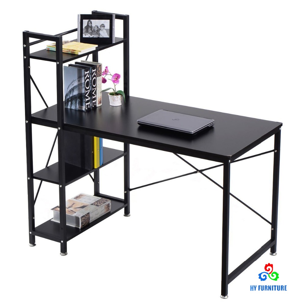 Latest design computer table,modern computer desk wholesale with 3 tier Storage