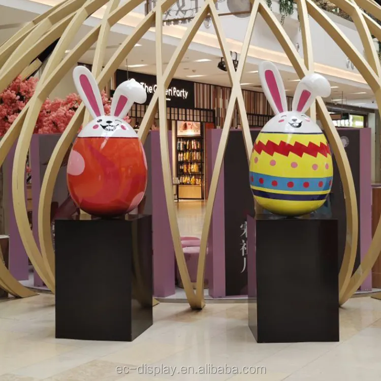 Wholesale Fiberglass Easter Eggs Sculptures Artificial Easter Eggs Crafts