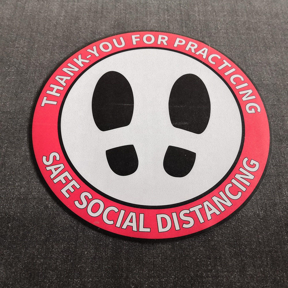Removable Waterproof Floor Sticker Sign Social Distancing
