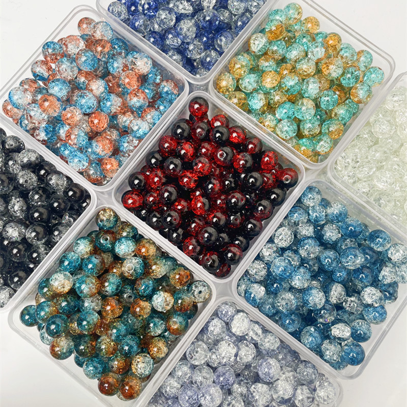 Sweet Handmade DIY Glass Bead Accessories for Women New Arrival Cracking Beads Crystal Lampwork & Glass Beads Jewelry