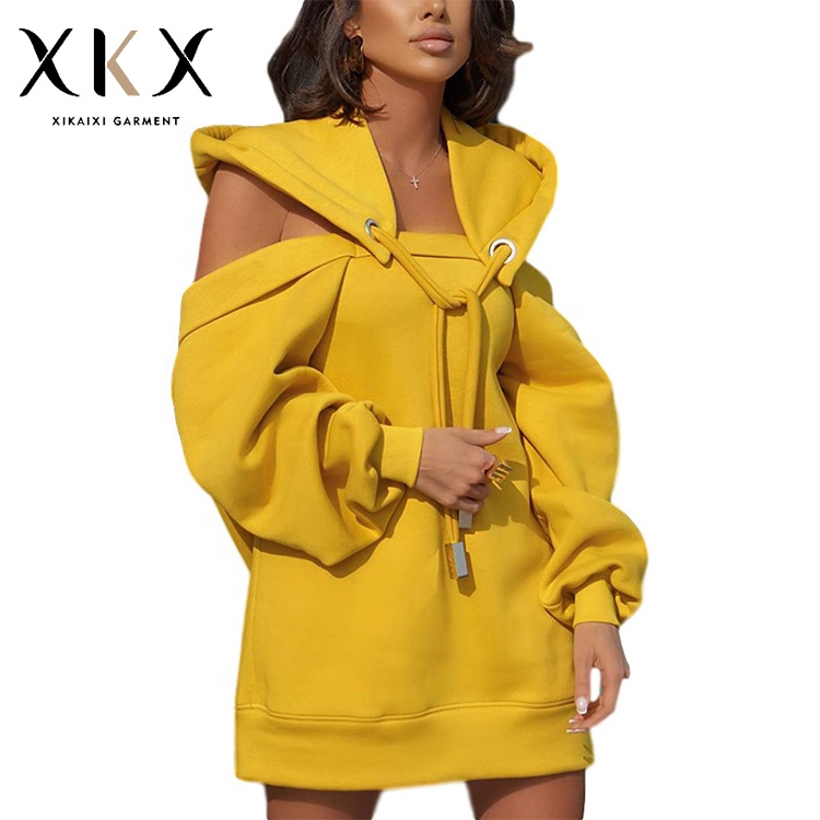 Winter new fashion ladies one shoulder hoodie one-neck sweatshirt jogger long-sleeved pullover hoodies