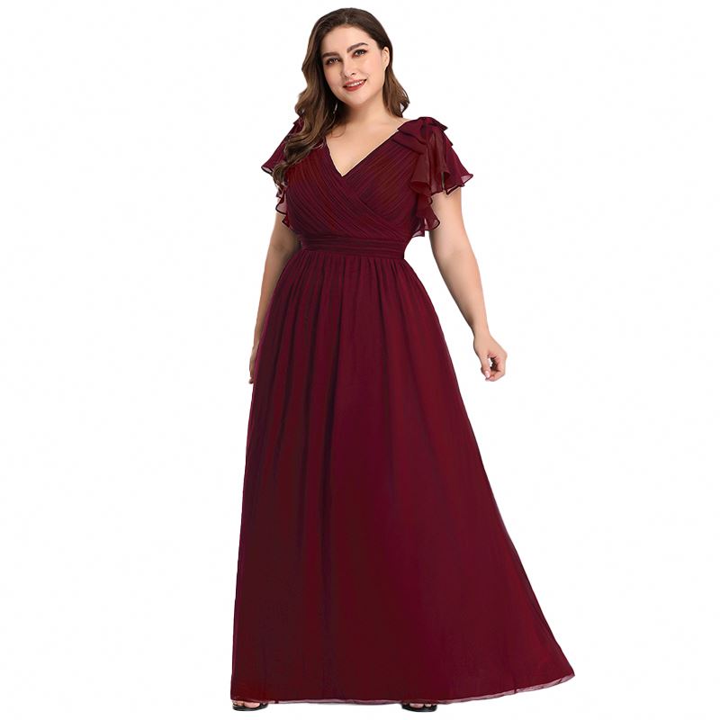 Custom New Fashion Solid Color Plus Size Women Party Long Wedding Bridesmaid Dress