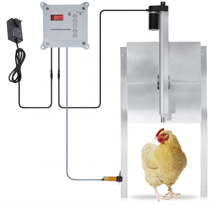 Automatic Chicken Coop Door Opener with Infrared Induction, Timer and Light Control, Remote Control,