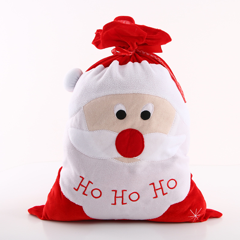 Santa Sacks Christmas Gift Bag Canvas Cotton Elk Santa Claus Drawstring Gifts Bag Santa Bag New Year Gift Decor
