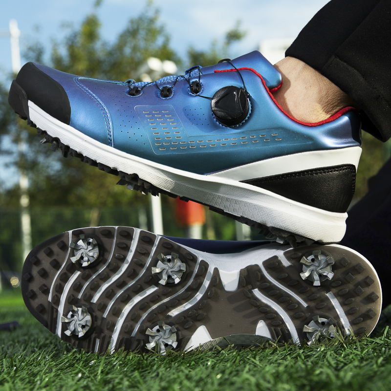 2021 Men Golf Shoes spike Sports Shoes Knobs Buckle Mesh Lining Breathable Anti-slip Sneakers for Male golf shoe men
