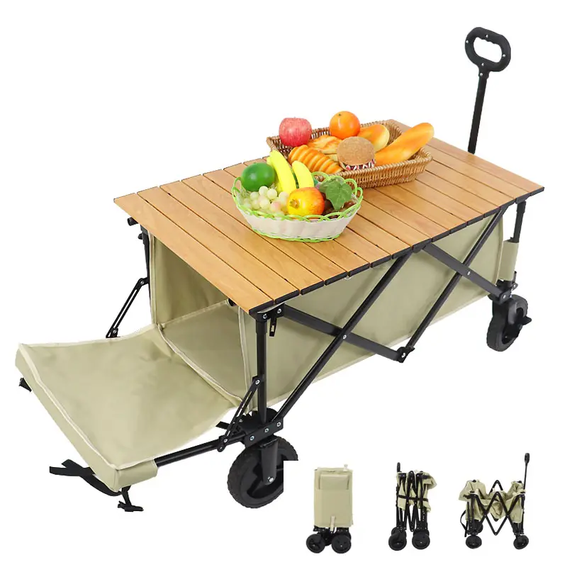 Wholesale Outdoor Folding Wagon Stroller Collapsible Foldable Utility Beach Trolley Cart Camping Wagon Stroller