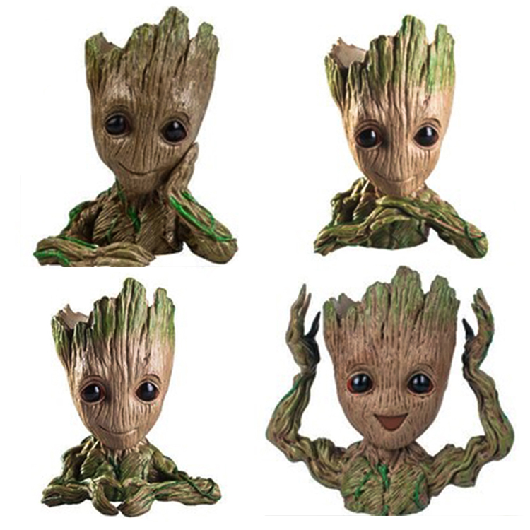 В наличии, цветочный горшок с деревом, для малышей, Groot, Galaxy, Детский горшок с ручкой, лучшие подарки, плантатор, милые зеленые растения, держатель для растений