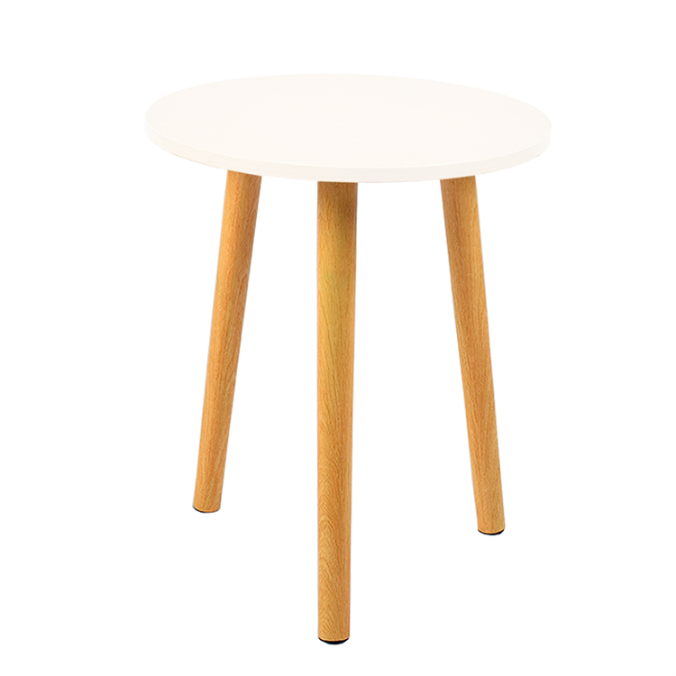 Wholesale Modern Round Coffee Table Side Lamp End Table with Wooden Legs for Living Room