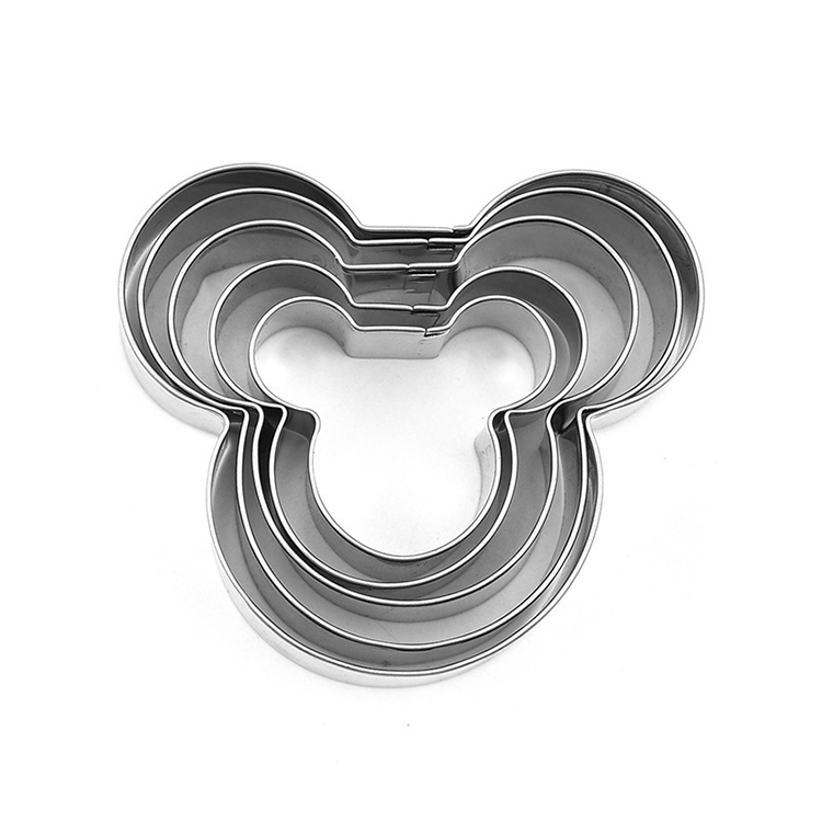 Stainless steel cookies cutter set Mickey head cookies mold for baking