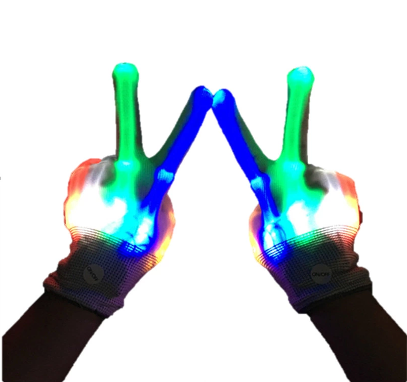 Christmas decoration LED luminous gloves, led gloves, birthday party, Halloween flash gloves