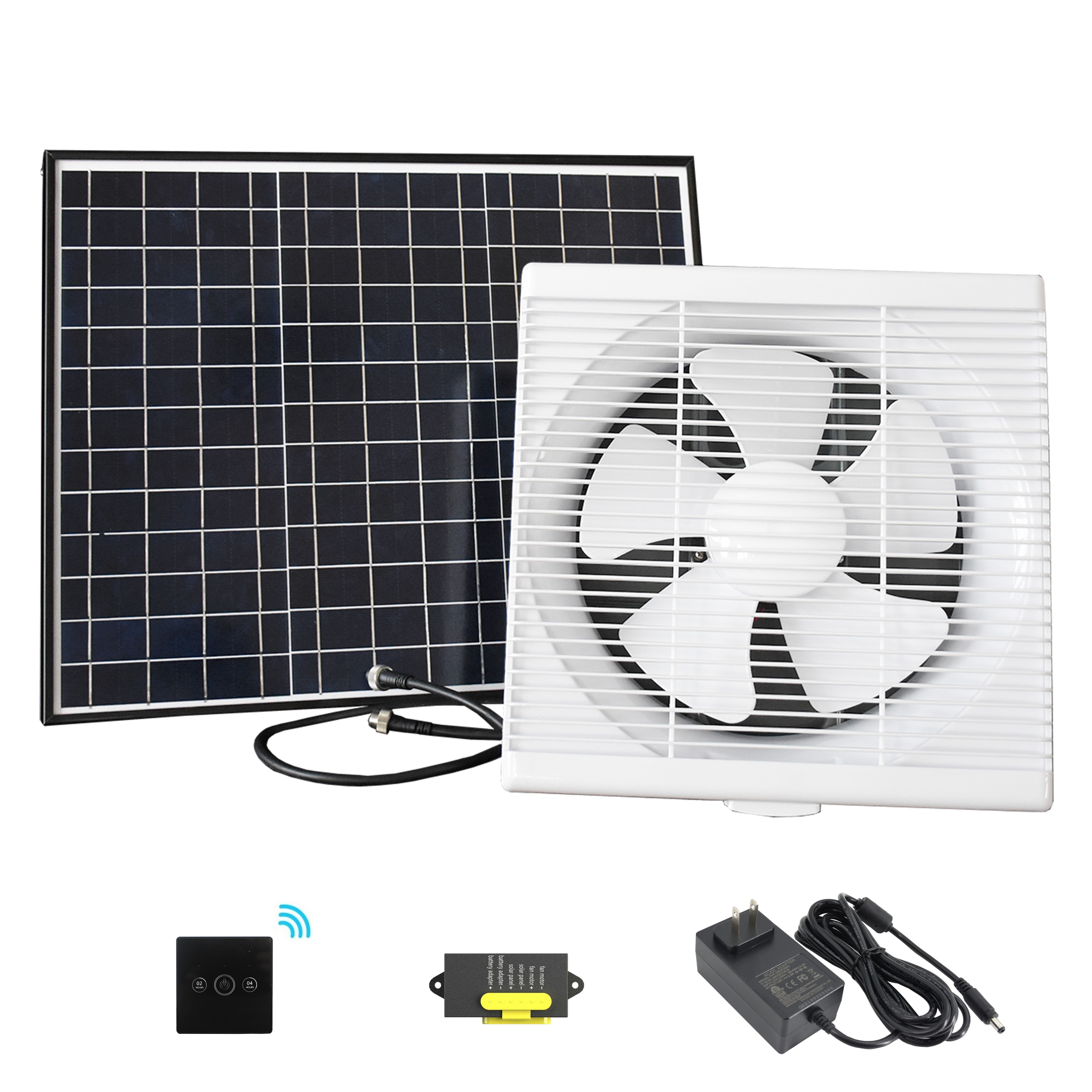 HVAC Air Conditioning DC Wall Mounted Fans Tooling Eco Vents 40W Solar AC Powered ABS 5 Blades Attic Gable Ventilation Extractor