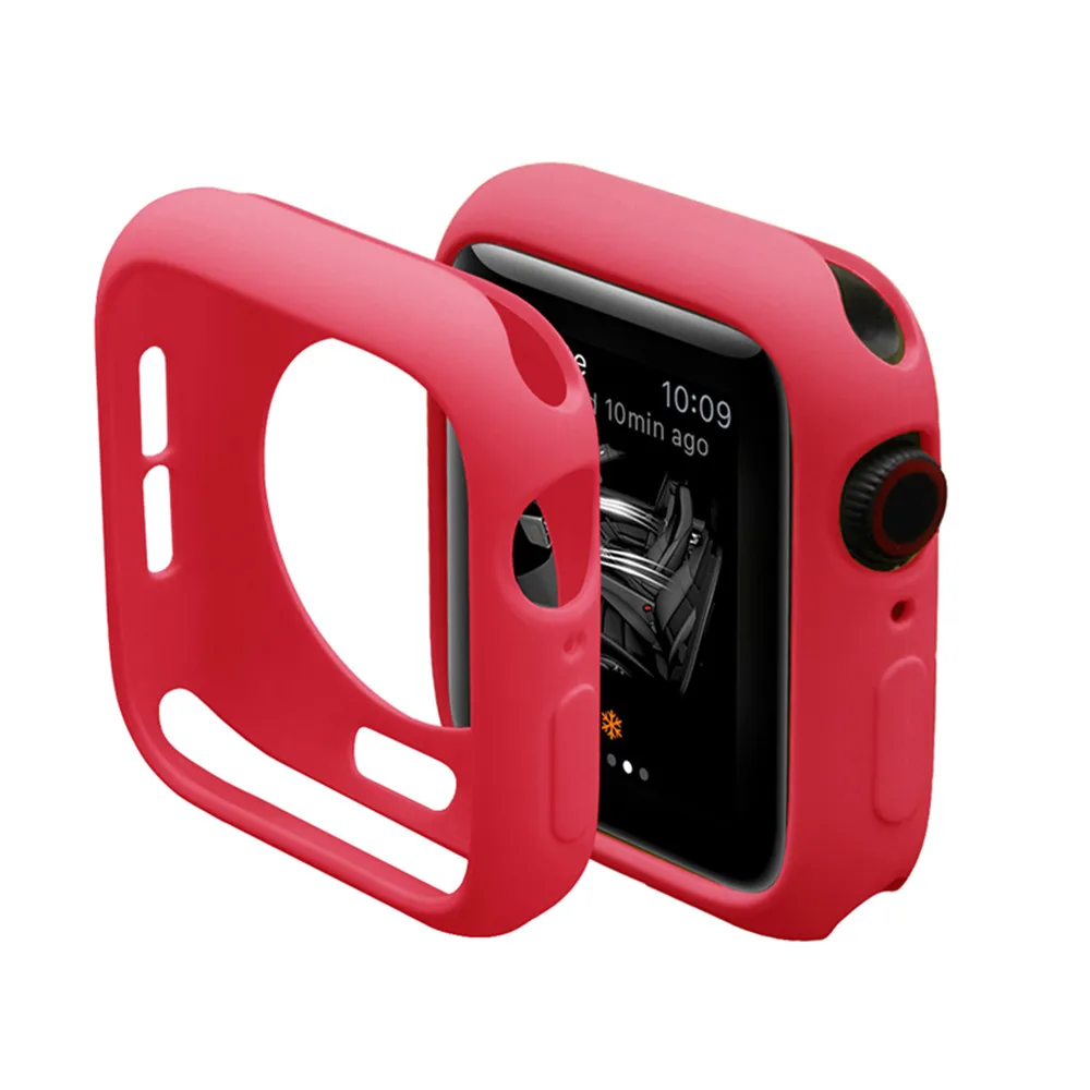 Мягкий силиконовый чехол карамельного цвета для Apple Watch 6 SE 5 4 3 2 1 40 мм 44 мм, защитный чехол для iWatch 4 5 6 3 2 42 мм 38 мм, бампер