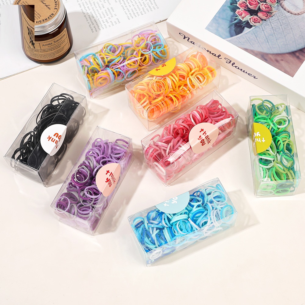300pcs/Set Colorful Disposable Rubber Band Children'S DIY Elastic Rubber Band Disposable Hair Rubber Bands