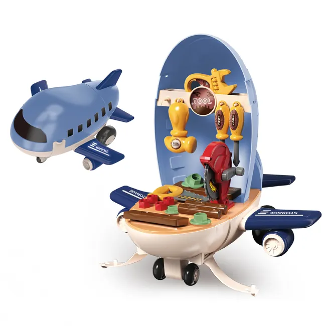 2in1 storage aircraft tool series kids pretend play toys funny toddler toy tools with 30pcs accessories