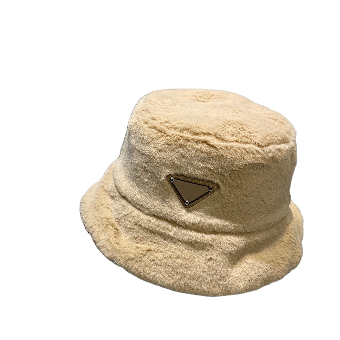 Women для Fur Bucket Hat, Fisherman Cap, Warm, Fluffy, Wide Brim, Luxury, Designer, winter