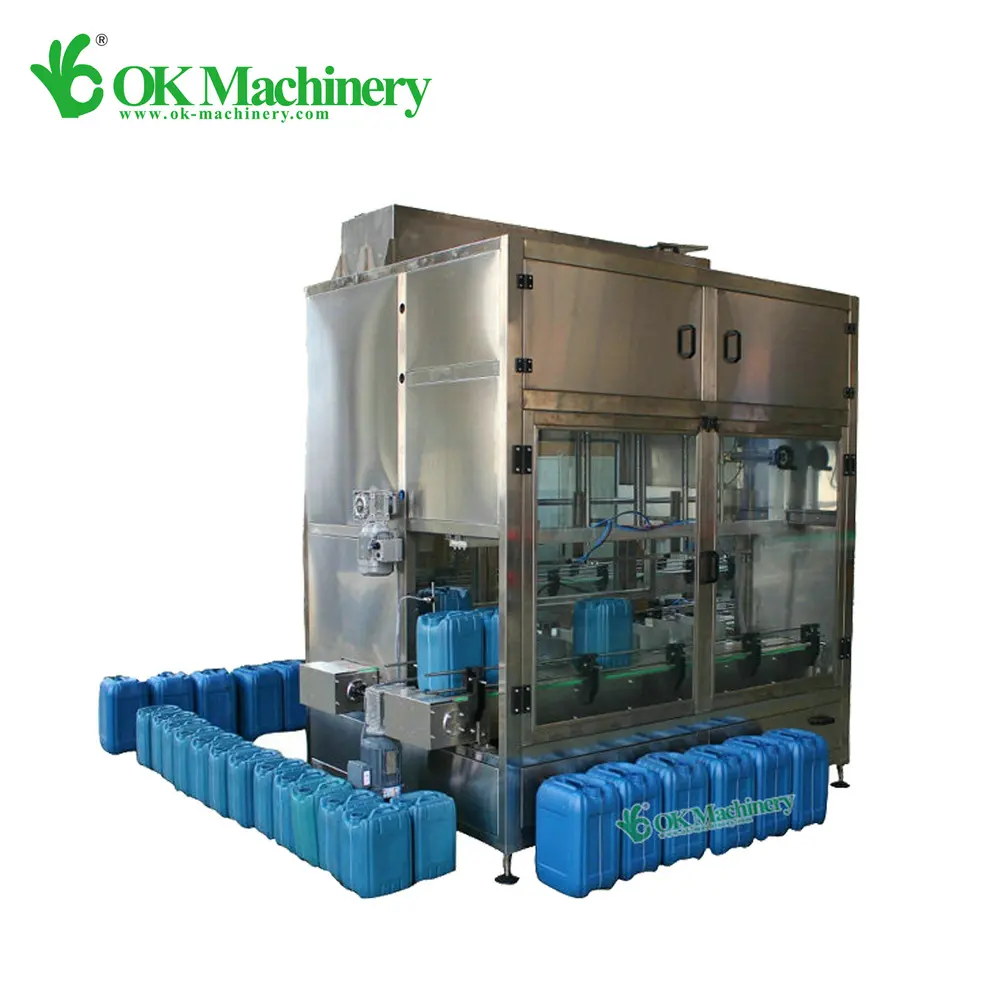 OK006 Automatic Liquid Weighing Lubricants Filling Machine Production Line For Big Volume Barrels