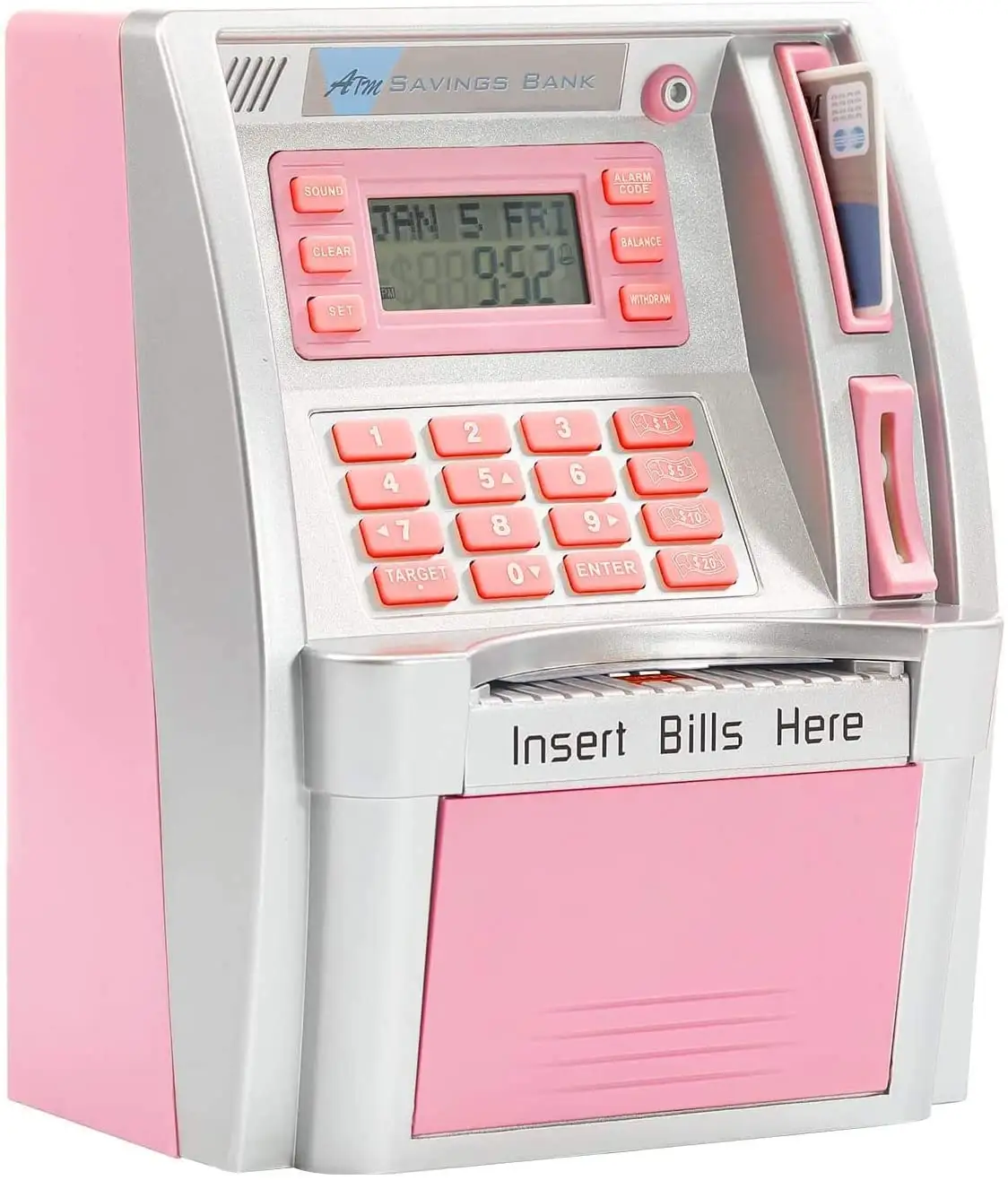 Intelligent atm machine piggy bank for kids mini cute money box for adults with Debit Card Password Login