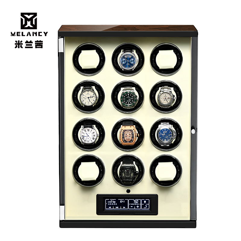 2020 Melancy Auto Watch Winder High Quality Men Wooden watch case box Holder Display