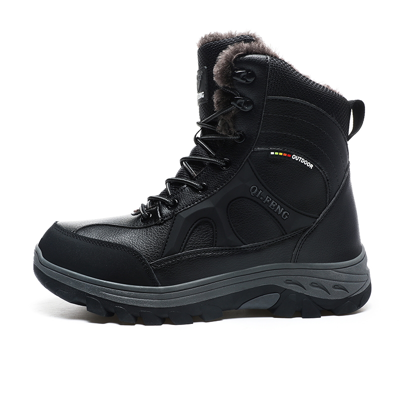 Winter Outdoor Climbing Snow Fishing Shoes Men Warm Plus Fleece Thick Windproof Durable Non-Slip Sneakers Hiking Boots