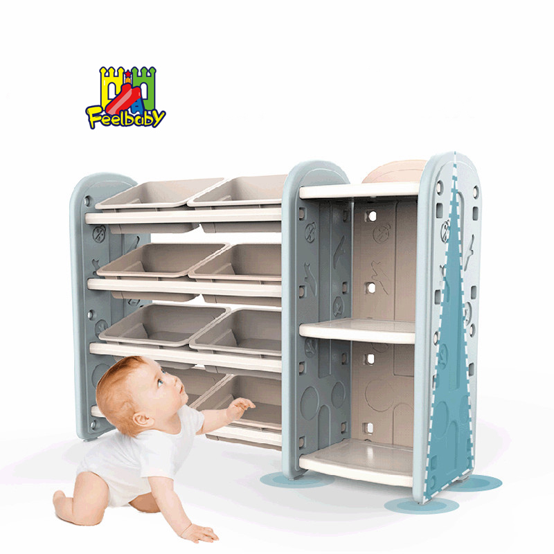 Стеллаж для хранения детских игрушек Feelbaby, пластиковая книжная полка для детей