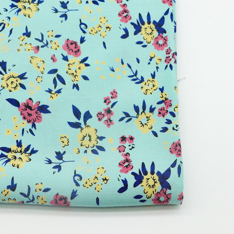 Beautiful design green flower floral pattern stretch 125gsm 100% polyester digital printing fabric