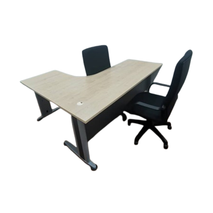 Stylish L Shape Office Table with J Metal Leg Professional Office Furniture for Corporate Spaces