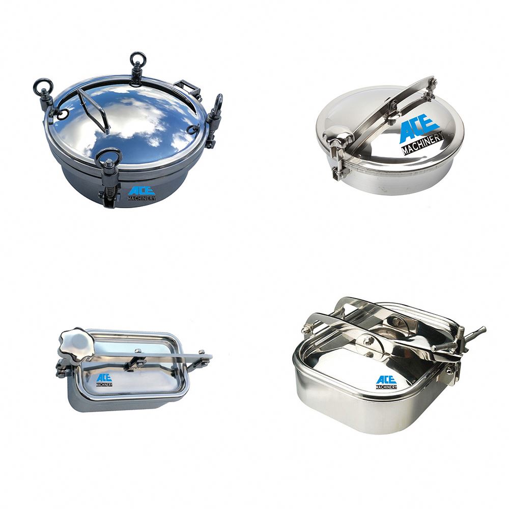 Stainless Steel SS314 316 quick opening pressure sight glass manhole cover DN400