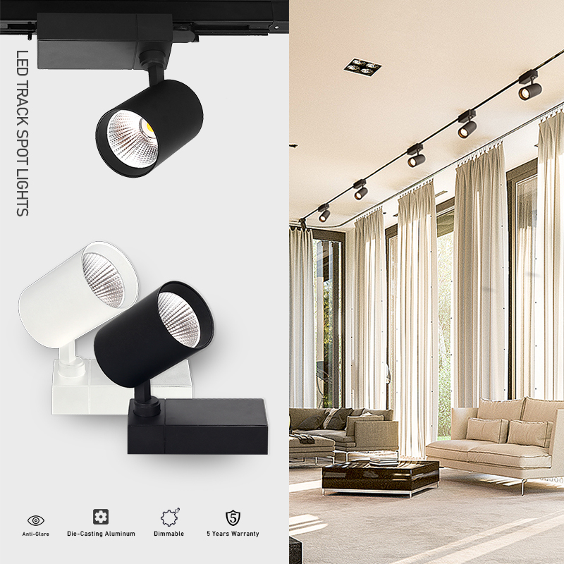 High end indoor home hotel gallery showroom market aluminum black white etl led track light