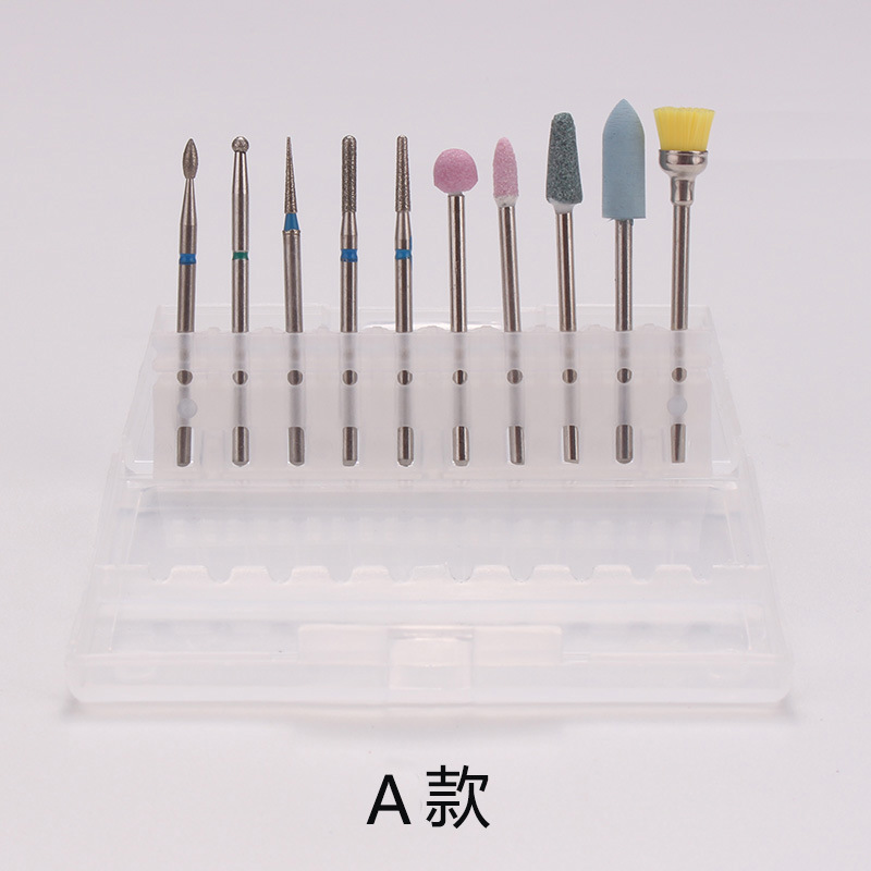 High Quality Wholesale Tungsten Steel 10 Pieces Nail Drill Bits Set Manicure Grinding Head Bits