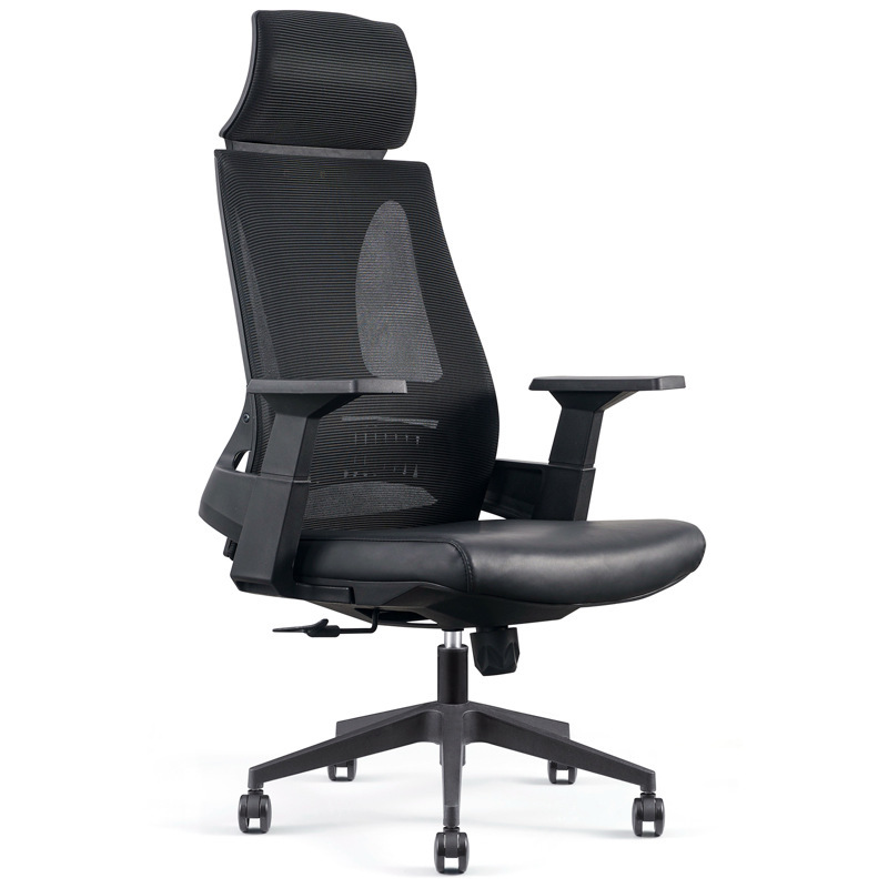 Fast Delivery Ergonomic Executive Chair Mesh Swivel Leather and Metal Office Furniture for Home Office or Apartment Use