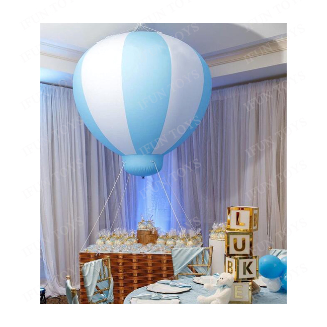 5ft PVC Half Hot Air Balloon Inflatable Baby Shower Balloon with Pump Inflatable Hanging Balloon for Kids Birthday