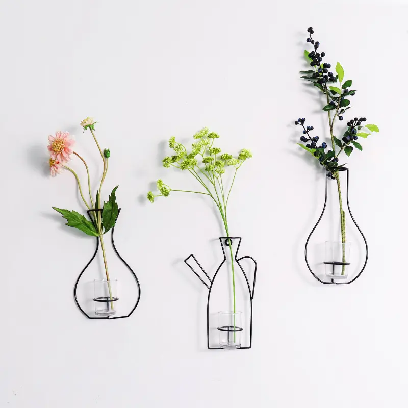 Минималистичная простая железная проволока, искусство, гидропонный плантатор, Декор, настенная металлическая ваза для цветов