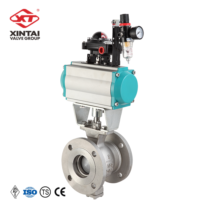 Xintai VQ640Y-150LB Hard Seal API WCB 3 inch V Type Pneumatic Control Ball Valve